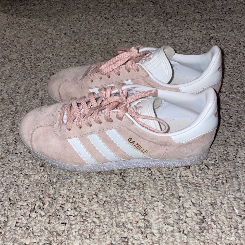 Light pink adidas gazelles